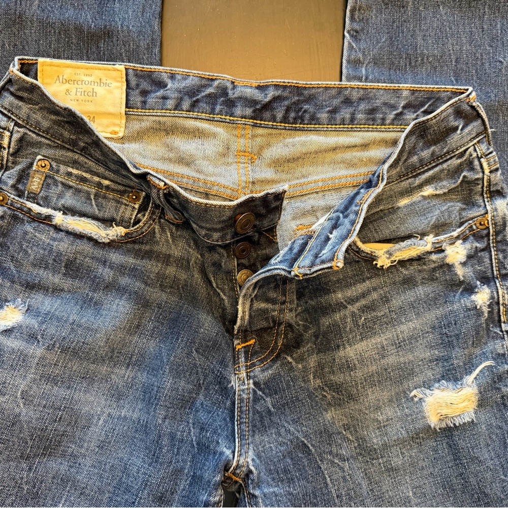 Abercrombie & Fitch Ripped Blue Denim Jeans